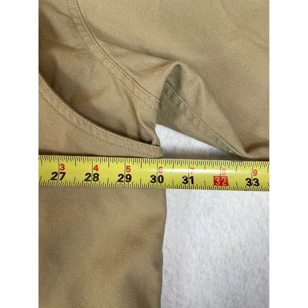 Lands End Mens Khaki Chore Barn‎ Field Jacket Corduroy Collar Plaid Lined XXL